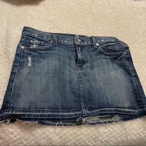 7 for all mankind Blue Jean Mini Skirt